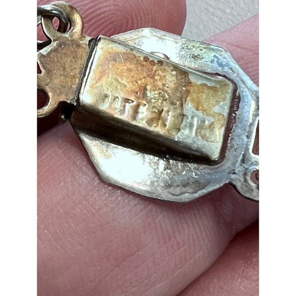 Vintage Sterling Silver Siam Niello Link Bracelet - Yellow Enamel, Thailand - Picture 7 of 16